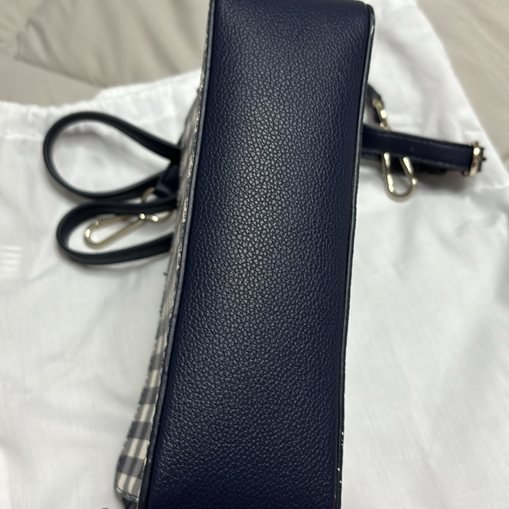 Draper James Gingham Crossbody Bag Navy/White - Picture 7 of 8